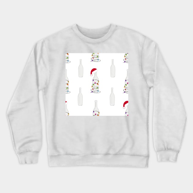 Christmas champagne bottle with Christmas light bulb Crewneck Sweatshirt by GULSENGUNEL